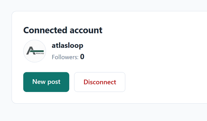 The Lowcountry AI Systems account screen showing a connected TikTok account with its follower count, a New post button, and a Disconnect button.